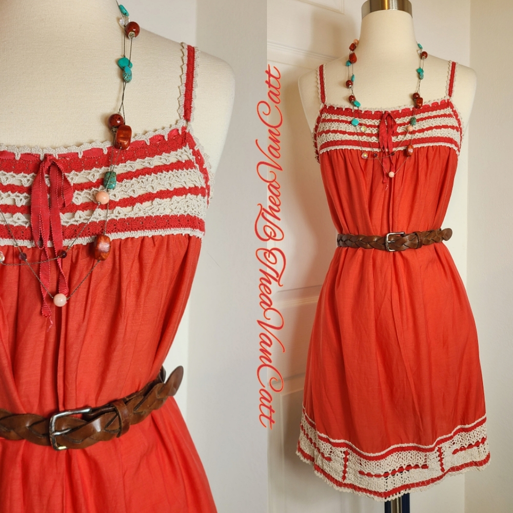 BCBG 🌼 Vintage boho crochet cottagecore Sundress